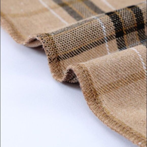 Khaki plaid Flannel Top - Picture 9 of 13